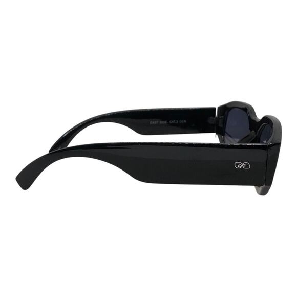 SZADE NIB East Side Black Ink Sustainable On Trend Rectangular Frame Sunglasses - Picture 8 of 16